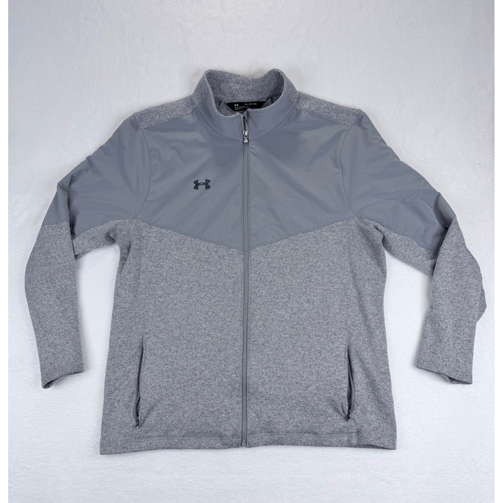 Under Armour Mens Peak Performance Full Zip Jacket Grey Sz XXL Loose Fit